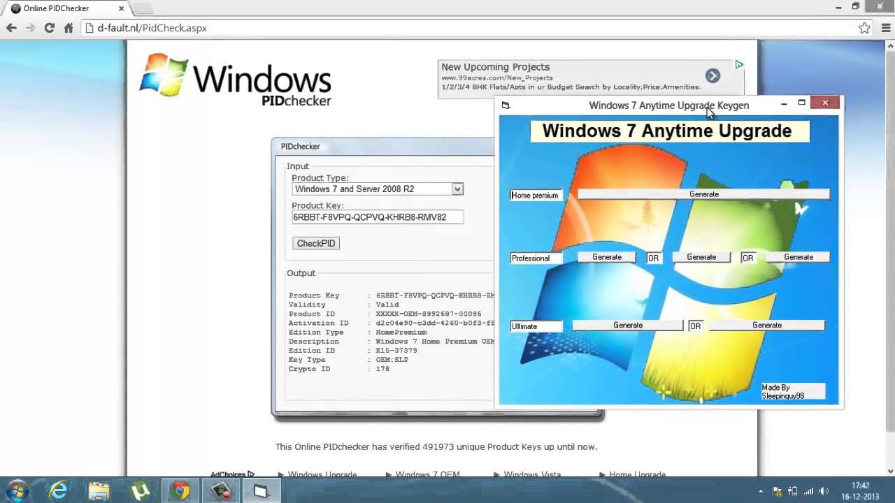 Windows anytime upgrade product key